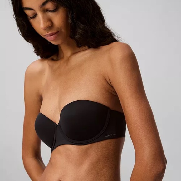 Calvin Klein Perfectly Fit Push-Up Strapless Bra QF5677 Black 32B NWT - Picture 2 of 6